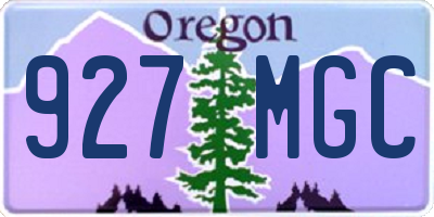 OR license plate 927MGC