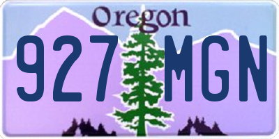OR license plate 927MGN