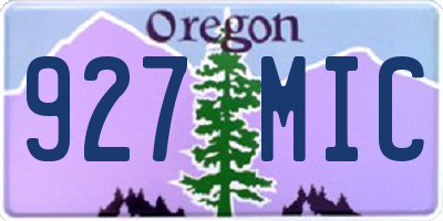 OR license plate 927MIC