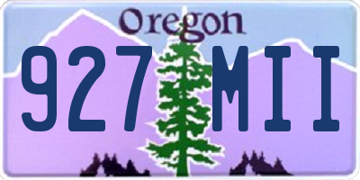 OR license plate 927MII