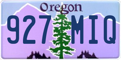 OR license plate 927MIQ