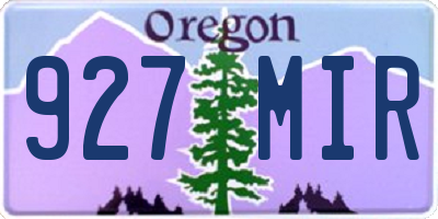 OR license plate 927MIR