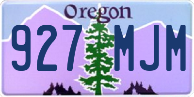OR license plate 927MJM