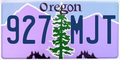 OR license plate 927MJT