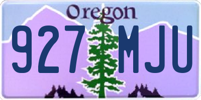 OR license plate 927MJU