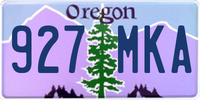 OR license plate 927MKA