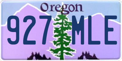 OR license plate 927MLE