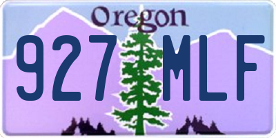 OR license plate 927MLF