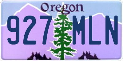 OR license plate 927MLN