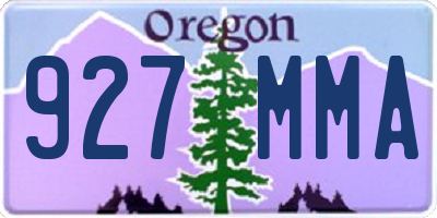 OR license plate 927MMA
