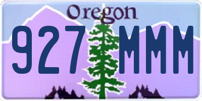 OR license plate 927MMM