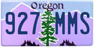 OR license plate 927MMS