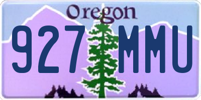 OR license plate 927MMU