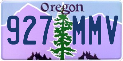 OR license plate 927MMV