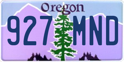OR license plate 927MND