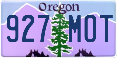 OR license plate 927MOT