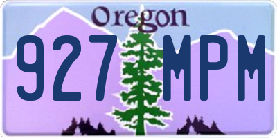 OR license plate 927MPM