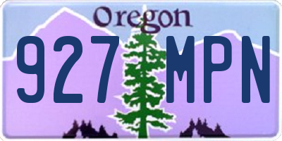 OR license plate 927MPN