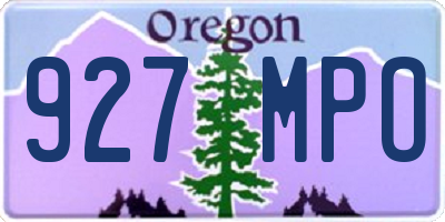 OR license plate 927MPO
