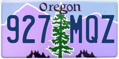 OR license plate 927MQZ