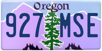 OR license plate 927MSE