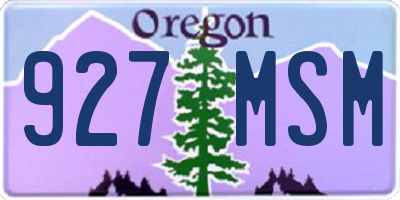 OR license plate 927MSM