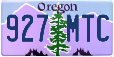 OR license plate 927MTC