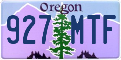 OR license plate 927MTF