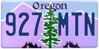 OR license plate 927MTN
