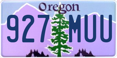 OR license plate 927MUU