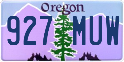 OR license plate 927MUW