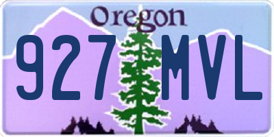OR license plate 927MVL