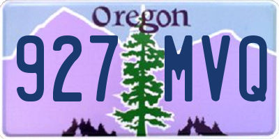 OR license plate 927MVQ