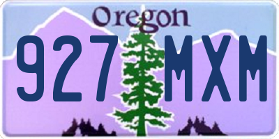 OR license plate 927MXM