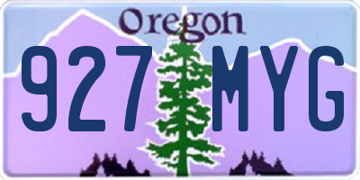 OR license plate 927MYG