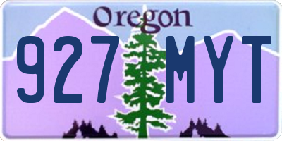 OR license plate 927MYT