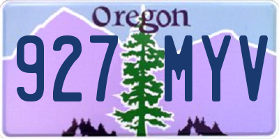 OR license plate 927MYV