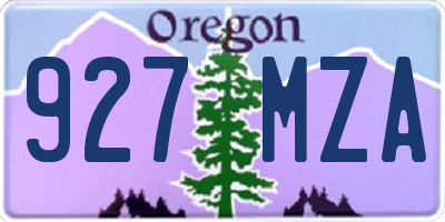 OR license plate 927MZA