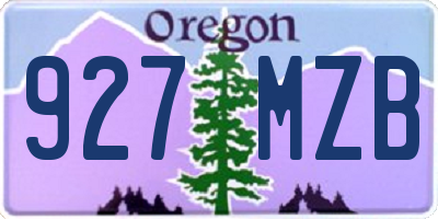OR license plate 927MZB