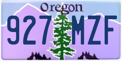 OR license plate 927MZF