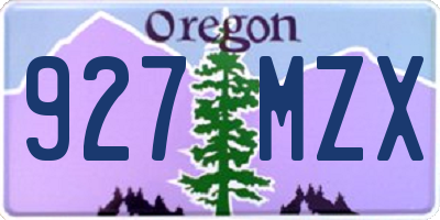 OR license plate 927MZX