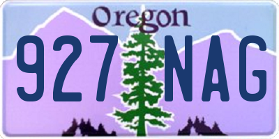 OR license plate 927NAG