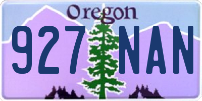OR license plate 927NAN