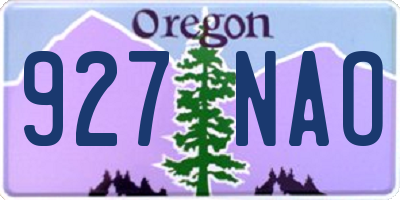 OR license plate 927NAO