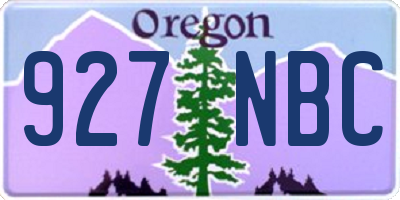 OR license plate 927NBC