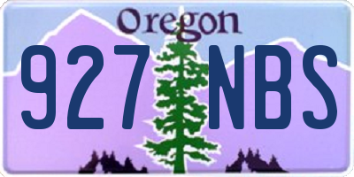 OR license plate 927NBS