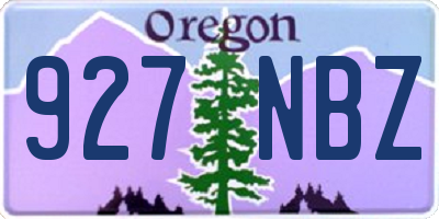 OR license plate 927NBZ
