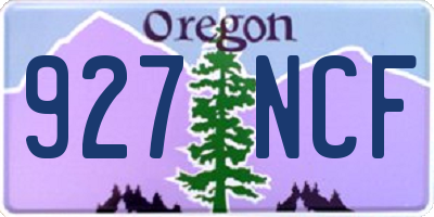 OR license plate 927NCF