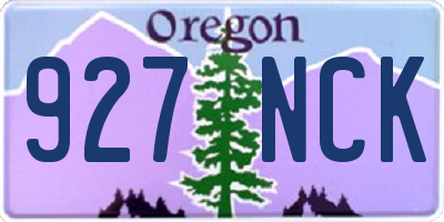 OR license plate 927NCK