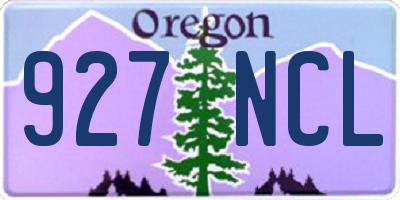 OR license plate 927NCL